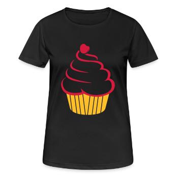 cupcake - Frauen T-Shirt atmungsaktiv - Schwarz - Vorne - AI Model Female 172 light (172cm)