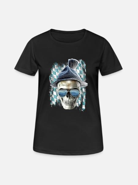 Bavarian skull - Frauen T-Shirt atmungsaktiv - Schwarz