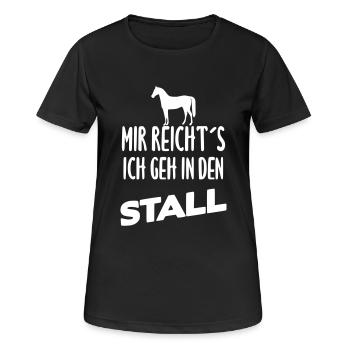 Mir reichts ich geh in den Stall - Frauen T-Shirt atmungsaktiv - Schwarz - Vorne - AI Model Female 172 light (172cm)