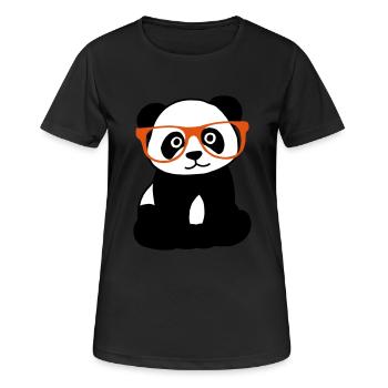 Panda avec des lunettes - T-shirt respirant Femme - noir - Devant - AI Model Female 172 light (172cm)