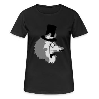 Sir Wolf Gentlemen Cylindre - T-shirt respirant Femme - noir - Devant - AI Model Female 172 light (172cm)