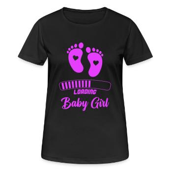 chargement bébé fille - T-shirt respirant Femme - noir - Devant - AI Model Female 172 light (172cm)