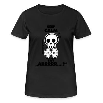 Pirates keep calm and say arrrr - Women's Breathable T-Shirt - black - Front - AI Model Female 172 light (172cm)