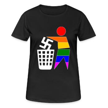 halte deine umwelt sauber - gegen rechts - Frauen T-Shirt atmungsaktiv - Schwarz - Vorne - AI Model Female 172 light (172cm)