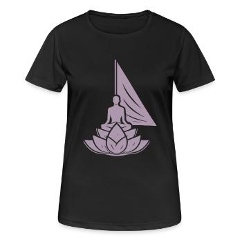 Meditation Sailboat Lotus Inner Peace - Women's Breathable T-Shirt - black - Front - AI Model Female 172 light (172cm)