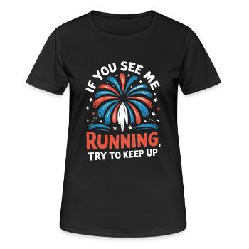 Pyrotechniker Feuerwerk Pyrotechnik - Frauen T-Shirt atmungsaktiv - Schwarz - Vorne - AI Model Female 172 light (172cm)