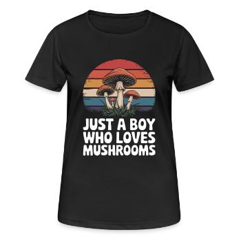 Pilz Pilze Funghi Champignon - Frauen T-Shirt atmungsaktiv - Schwarz - Vorne - AI Model Female 172 light (172cm)