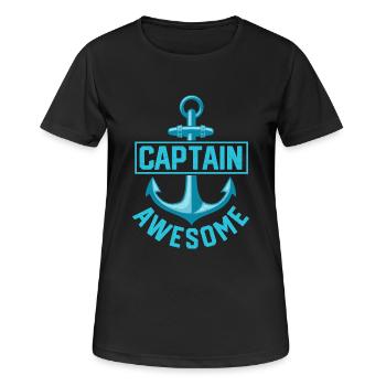 Capitaine - T-shirt respirant Femme - noir - Devant - AI Model Female 172 light (172cm)
