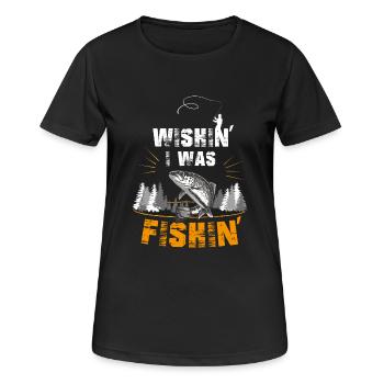 Pêche plaisir Pêche - T-shirt respirant Femme - noir - Devant - AI Model Female 172 light (172cm)