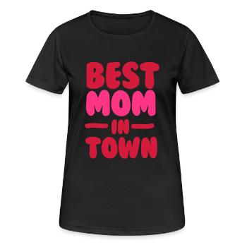 Best Mom in Town - Muttertag - Mutter - Mommy - Frauen T-Shirt atmungsaktiv - Schwarz - Vorne - AI Model Female 172 light (172cm)