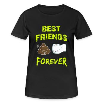 Geschenk Shirt kacken beste Freunde best friends - Frauen T-Shirt atmungsaktiv - Schwarz - Vorne - AI Model Female 172 light (172cm)
