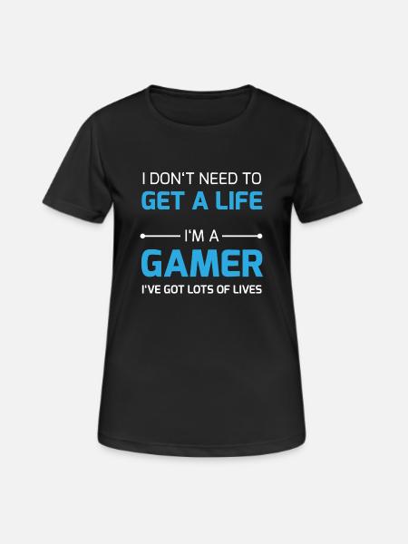 Gamer Life / Respawn Leben Nerd Geek Zocker Over - Dame T-shirt svedtransporterende - sort