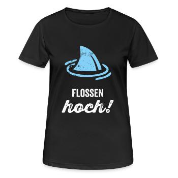 Flossen Hoch! - Frauen T-Shirt atmungsaktiv - Schwarz - Vorne - AI Model Female 172 light (172cm)