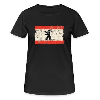 Berlin Vintage Flag - T-shirt respirant Femme - noir - Devant - AI Model Female 172 light (172cm)