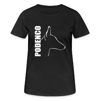 PODENCO PROFIL - Frauen T-Shirt atmungsaktiv - Schwarz - Vorne - AI Model Female 172 light (172cm)