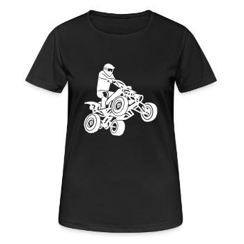 Quad - Frauen T-Shirt atmungsaktiv - Schwarz - Vorne - AI Model Female 172 light (172cm)