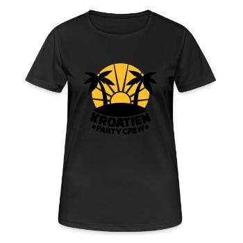 Kroatien - Frauen T-Shirt atmungsaktiv - Schwarz - Vorne - AI Model Female 172 light (172cm)