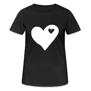 Herz Emoji Skizze - Frauen T-Shirt atmungsaktiv - Schwarz - Vorne - AI Model Female 172 light (172cm)
