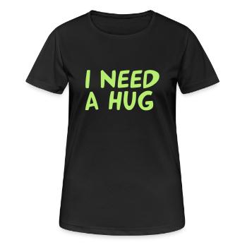 I NEED A HUG - Women's Breathable T-Shirt - black - Front - AI Model Female 172 light (172cm)