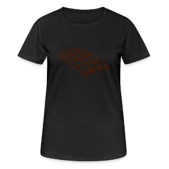 tablette chocolat 2803) - T-shirt respirant Femme - noir - Devant - AI Model Female 172 light (172cm)