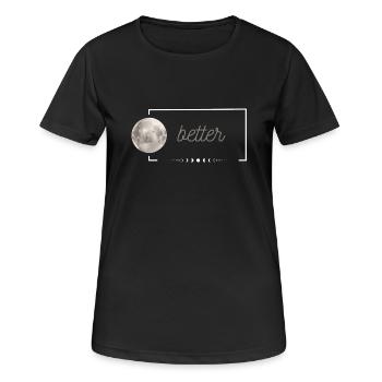Partner motif - better together - Moon - Women's Breathable T-Shirt - black - Front - AI Model Female 172 light (172cm)