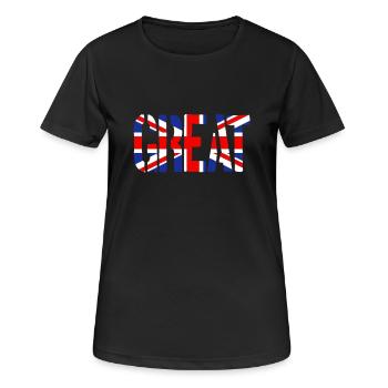 Großbritannien Flagge, britische Flagge, der Union - Frauen T-Shirt atmungsaktiv - Schwarz - Vorne - AI Model Female 172 light (172cm)