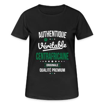 Authentique et véritable Centrafricaine Originale - T-shirt respirant Femme - noir - Devant - AI Model Female 172 light (172cm)