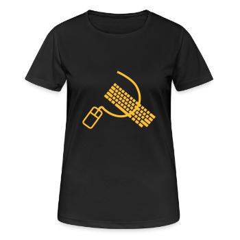 Maus und Tastatur wie Hammer und Sichel - Frauen T-Shirt atmungsaktiv - Schwarz - Vorne - AI Model Female 172 light (172cm)