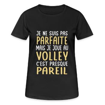 Je ne suis pas parfaite mais je joue au volley - T-shirt respirant Femme - noir - Devant - AI Model Female 172 light (172cm)