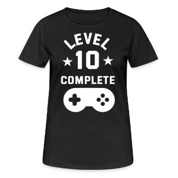 10. Geburtstag level complete - Frauen T-Shirt atmungsaktiv - Schwarz - Vorne - AI Model Female 172 light (172cm)