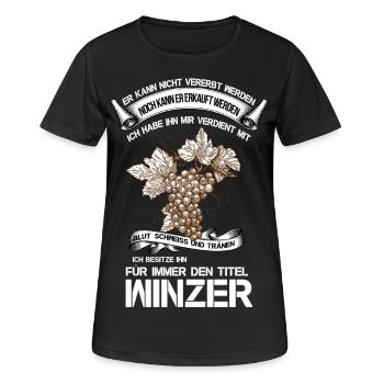 Winzer - Frauen T-Shirt atmungsaktiv - Schwarz - Vorne - AI Model Female 172 light (172cm)