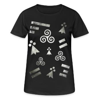 Breizh Bretagne Blanc 2 - T-shirt respirant Femme - noir - Devant - AI Model Female 172 light (172cm)