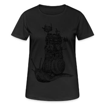 Schneckenhaus - Frauen T-Shirt atmungsaktiv - Schwarz - Vorne - AI Model Female 172 light (172cm)