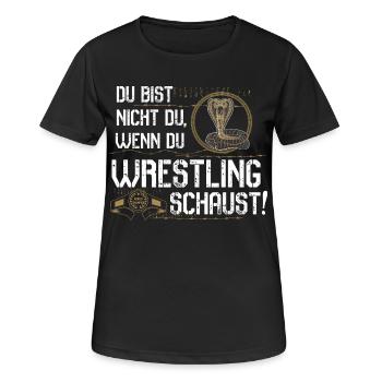 Wrestling schauen - Frauen T-Shirt atmungsaktiv - Schwarz - Vorne - AI Model Female 172 light (172cm)