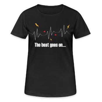 Heartbeat infarctus infarctus crise cardiaque pompe de scintillement - T-shirt respirant Femme - noir - Devant - AI Model Female 172 light (172cm)