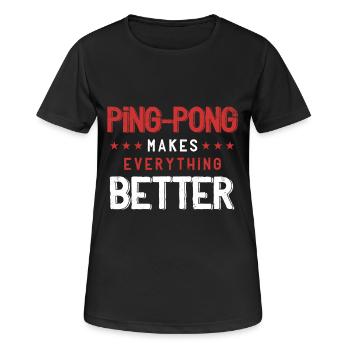 Table Tennis Ping Pong Player Funny Gift - Women's Breathable T-Shirt - black - Front - AI Model Female 172 light (172cm)