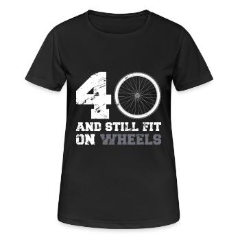 40er 40. Geburtstag Radsport Radfahrer Geschenk - Frauen T-Shirt atmungsaktiv - Schwarz - Vorne - AI Model Female 172 light (172cm)