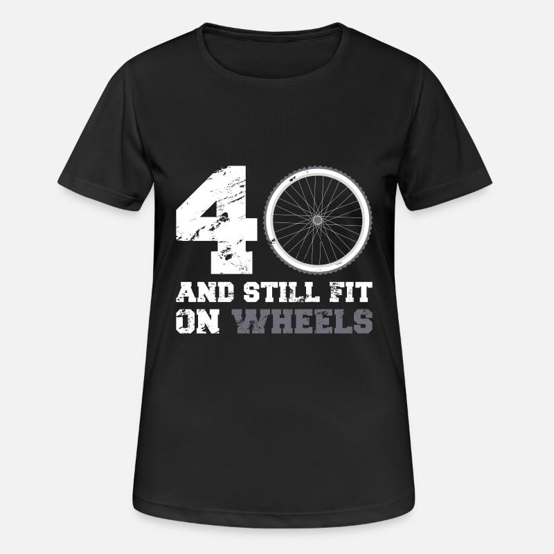 40th 40th birthday cycling cyclist gift - Women's Breathable T-Shirt - black