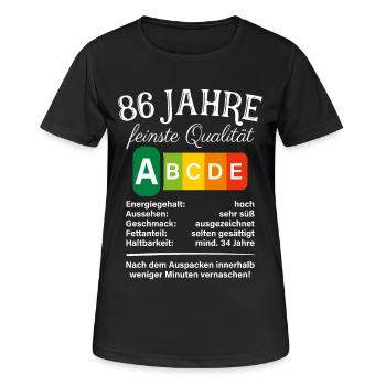 86 Jahre Feinste Qualität Geschenk 86. Geburtstag - Frauen T-Shirt atmungsaktiv - Schwarz - Vorne - AI Model Female 172 light (172cm)