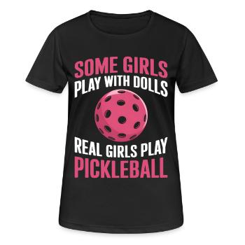 Pickleball Spruch Mädchen Witz Pickleball Geschenk - Frauen T-Shirt atmungsaktiv - Schwarz - Vorne - AI Model Female 172 light (172cm)