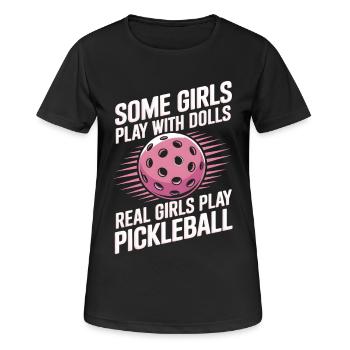 Pickleball Spruch Mädchen Witz Pickleball Geschenk - Frauen T-Shirt atmungsaktiv - Schwarz - Vorne - AI Model Female 172 light (172cm)
