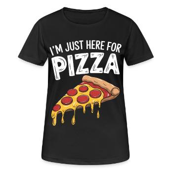 Pizza Dire Blague Pizzeria Drôle Pizza Cadeau - T-shirt respirant Femme - noir - Devant - AI Model Female 172 light (172cm)