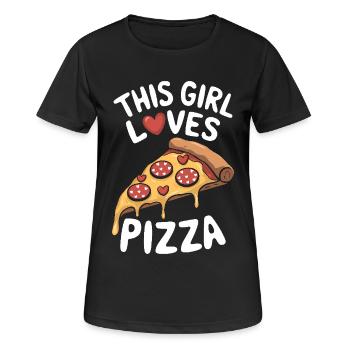 Pizza Dire Blague Pizzeria Drôle Pizza Cadeau - T-shirt respirant Femme - noir - Devant - AI Model Female 172 light (172cm)