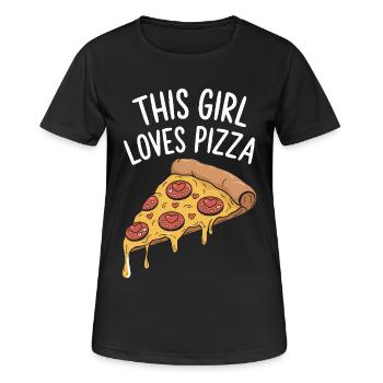 Pizza Spruch Witz Pizzeria Lustiges Pizza Geschenk - Frauen T-Shirt atmungsaktiv - Schwarz - Vorne - AI Model Female 172 light (172cm)