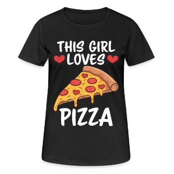 Pizza Spruch Witz Pizzeria Lustiges Pizza Geschenk - Frauen T-Shirt atmungsaktiv - Schwarz - Vorne - AI Model Female 172 light (172cm)