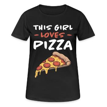 Pizza Dire Blague Pizzeria Drôle Pizza Cadeau - T-shirt respirant Femme - noir - Devant - AI Model Female 172 light (172cm)