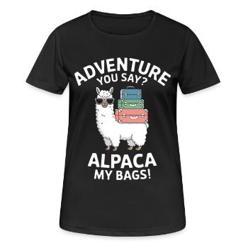 Alpaca Saying Travel Llama Funny Alpaca Gift - Women's Breathable T-Shirt - black - Front - AI Model Female 172 light (172cm)