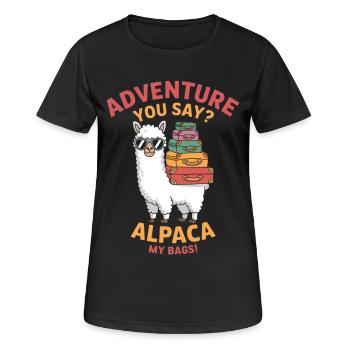 Alpaca Saying Travel Llama Funny Alpaca Gift - Women's Breathable T-Shirt - black - Front - AI Model Female 172 light (172cm)