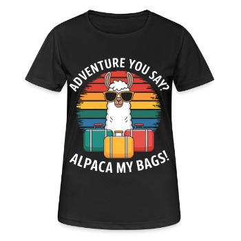 Alpaca Saying Travel Llama Funny Alpaca Gift - Women's Breathable T-Shirt - black - Front - AI Model Female 172 light (172cm)