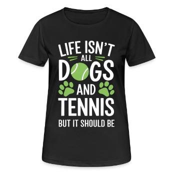 Tennis Saying Dogs Funny Tennis Gift - Women's Breathable T-Shirt - black - Front - AI Model Female 172 light (172cm)
